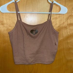 Brown Playboy Cotton Crop Top (Pacsun) Size: M